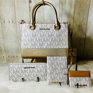 MK 4 BUNDLE-Kellen Xs satchel handbag, Jet Set Travel Wallet,CC,PP case